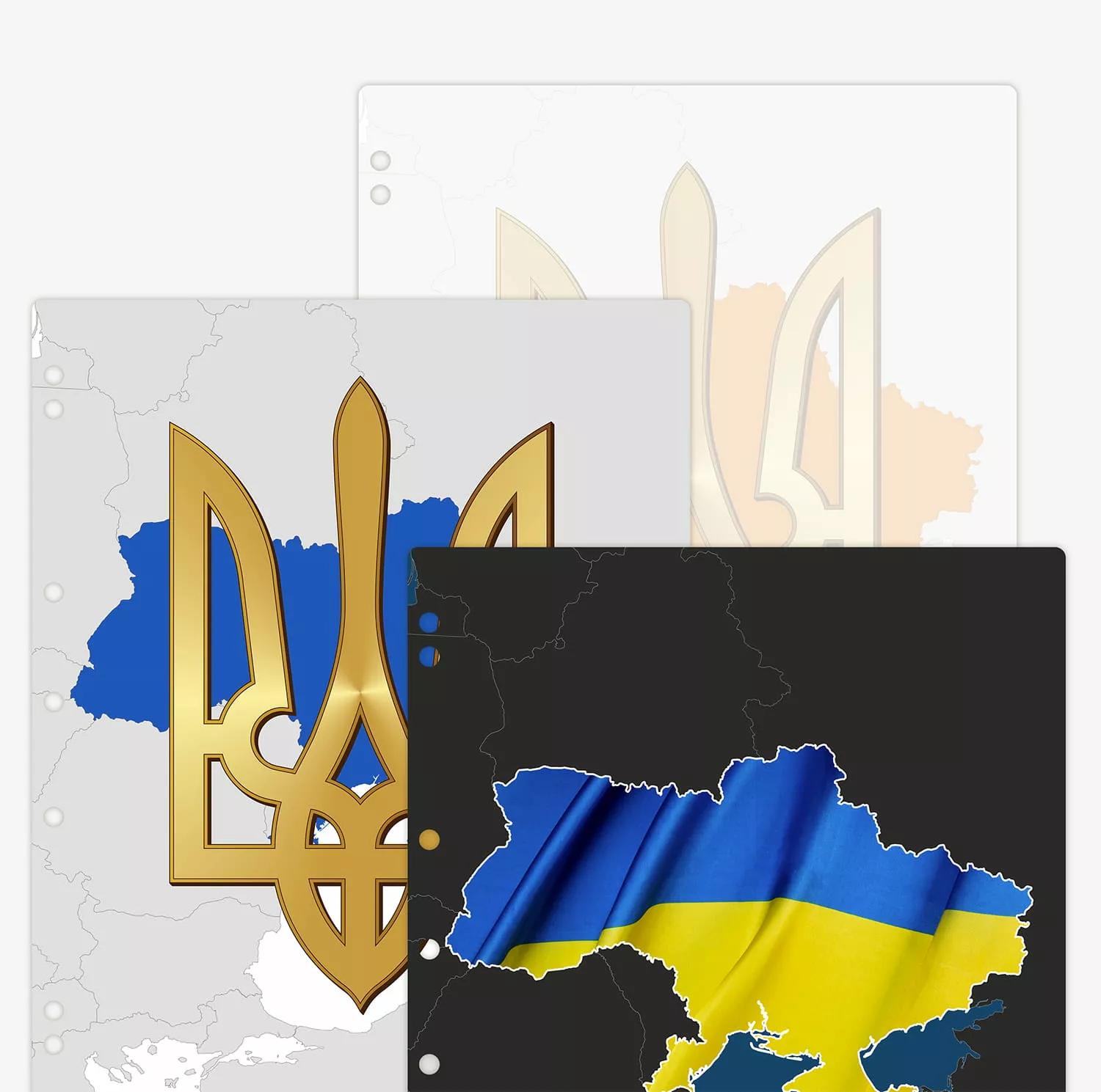 Розподільчі аркуші для альбому з монетами України. Універсальні